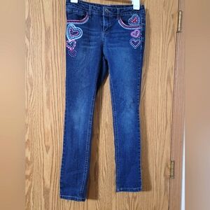 Squeeze Skinny Jeans Girls Size 12 Heart Embroidery Design